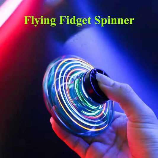 1pc Teenager Flying Spinner UFO Boomerang Mini Drone Magic Levitation Light-emitting Gyroscope Induction Decompression Toys Velora