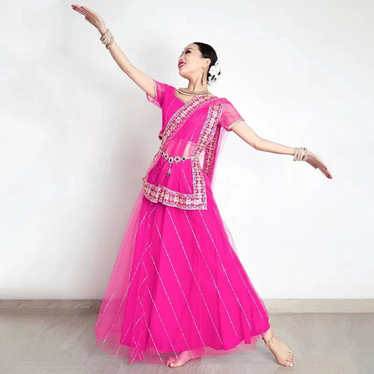 Traditional Indian Clothing Pakistani Sari Women's Elegant Dress Party Cosplay Dance Dress Stage Dress Velora