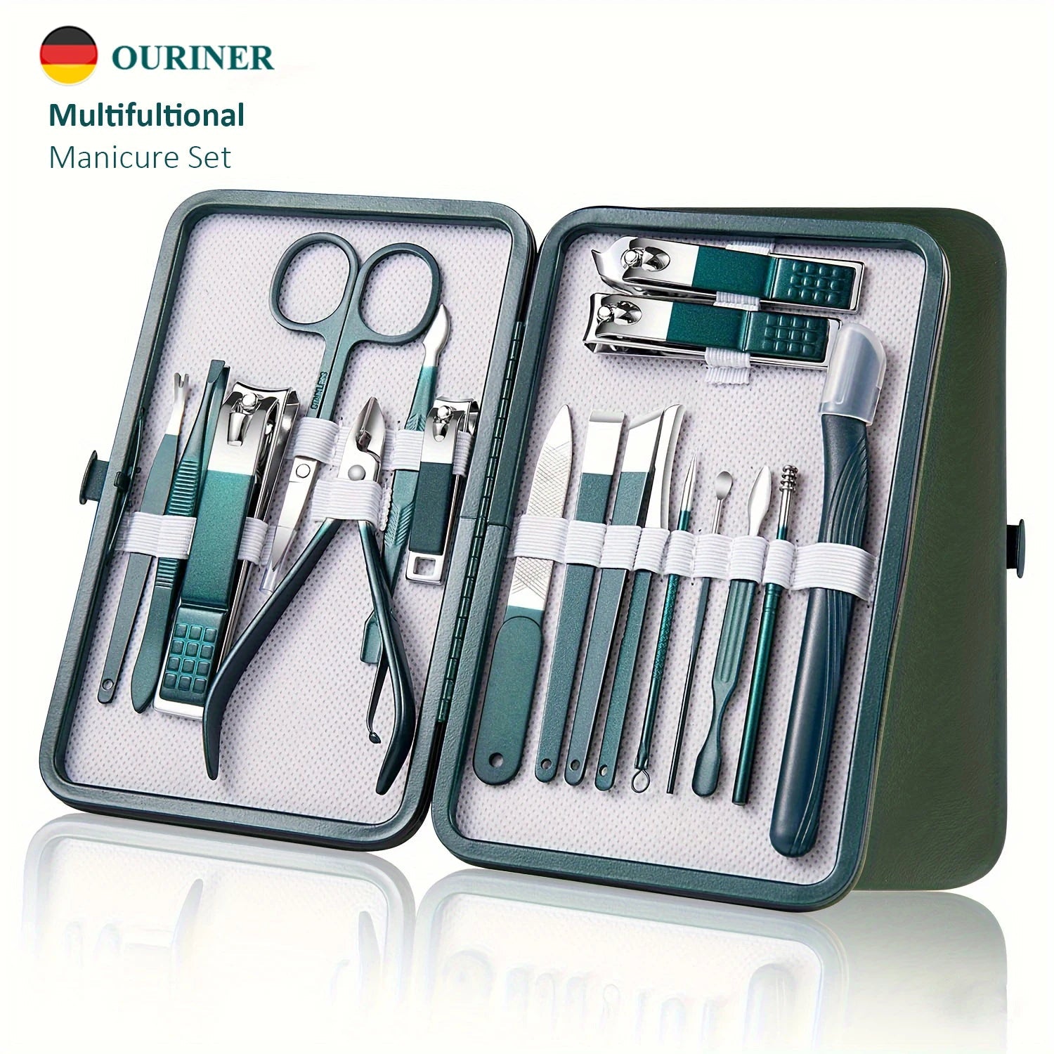 Professional 7/10/12/18 Piece Nail Care Kit Stainless Steel Manicure & Pedicure Set Nail Clipper Set with Travel Case - Velora