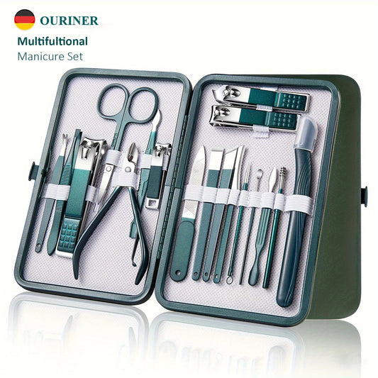 Professional 7/10/12/18 Piece Nail Care Kit Stainless Steel Manicure & Pedicure Set Nail Clipper Set with Travel Case - Velora