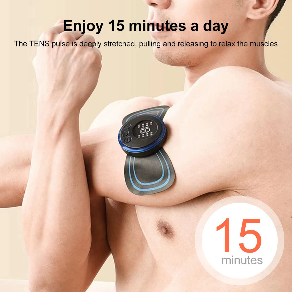 EMS Neck Massager Mini Cervical Back Muscle Pain Relief Patch Massageador Stimulator Mat Portable Leg Body Health Care Tool Velora