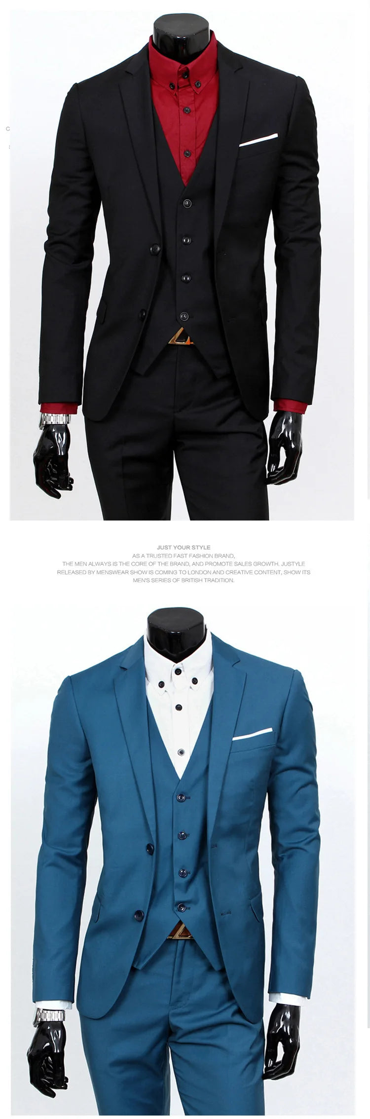 Spring Autumn New Fashion Men's Trendy Slim Business Solid Color 3 Pieces of Suits Sets Single Greasted Blazers Waistcoat Pants Velora