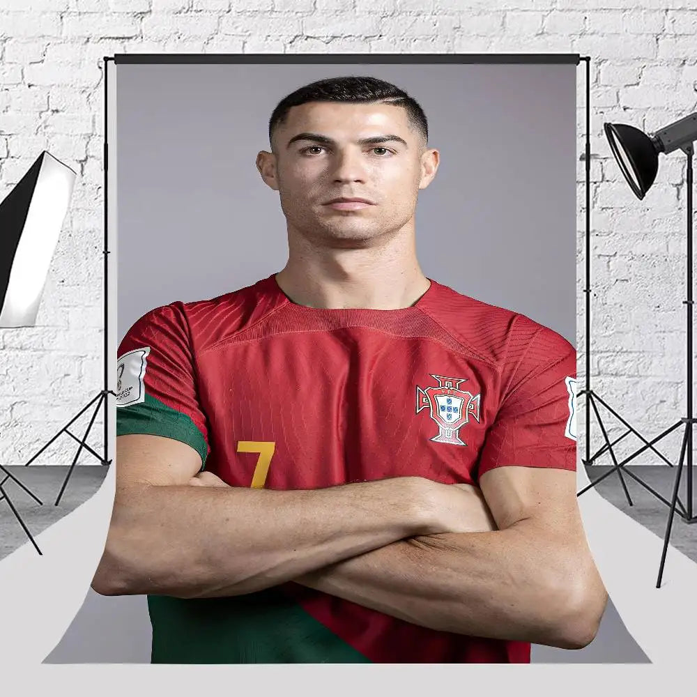 C-Cristiano R-Ronaldo Decoration Background Photography Party Bedroom Living Room Decoration Shooting Cloth Tapestry Flag Velora