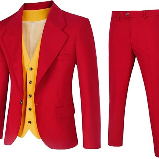 Men's suit - 3-piece tailored men's tuxedo suitable for parties weddings balls and business  2-piece solid-color suit jacket Velora