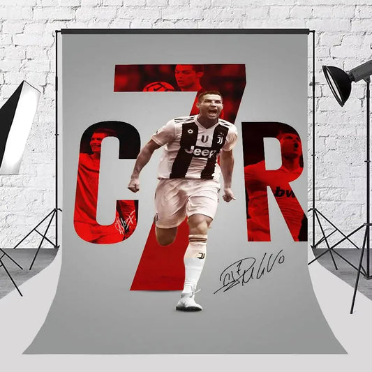 C-Cristiano R-Ronaldo Decoration Background Photography Party Bedroom Living Room Decoration Shooting Cloth Tapestry Flag Velora