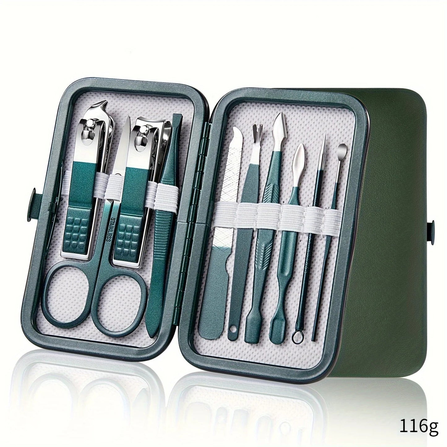 Professional 7/10/12/18 Piece Nail Care Kit Stainless Steel Manicure & Pedicure Set Nail Clipper Set with Travel Case - Velora