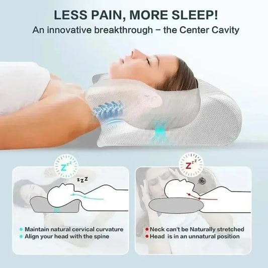 Sleep Memory Pillow Butterfly Memory Foam Neck Pillows Contoured Sleep For Neck Pain Relief Stomach Support Comfortable Pillow Velora