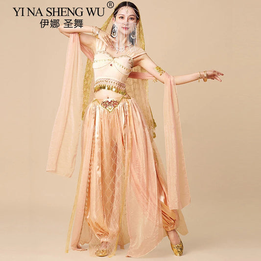 Western Regions Princess Set Dunhuang Dance Belly Dance Bollywood Costume Cosplay Exotic Scenery Indian Dance Performance Set - Velora