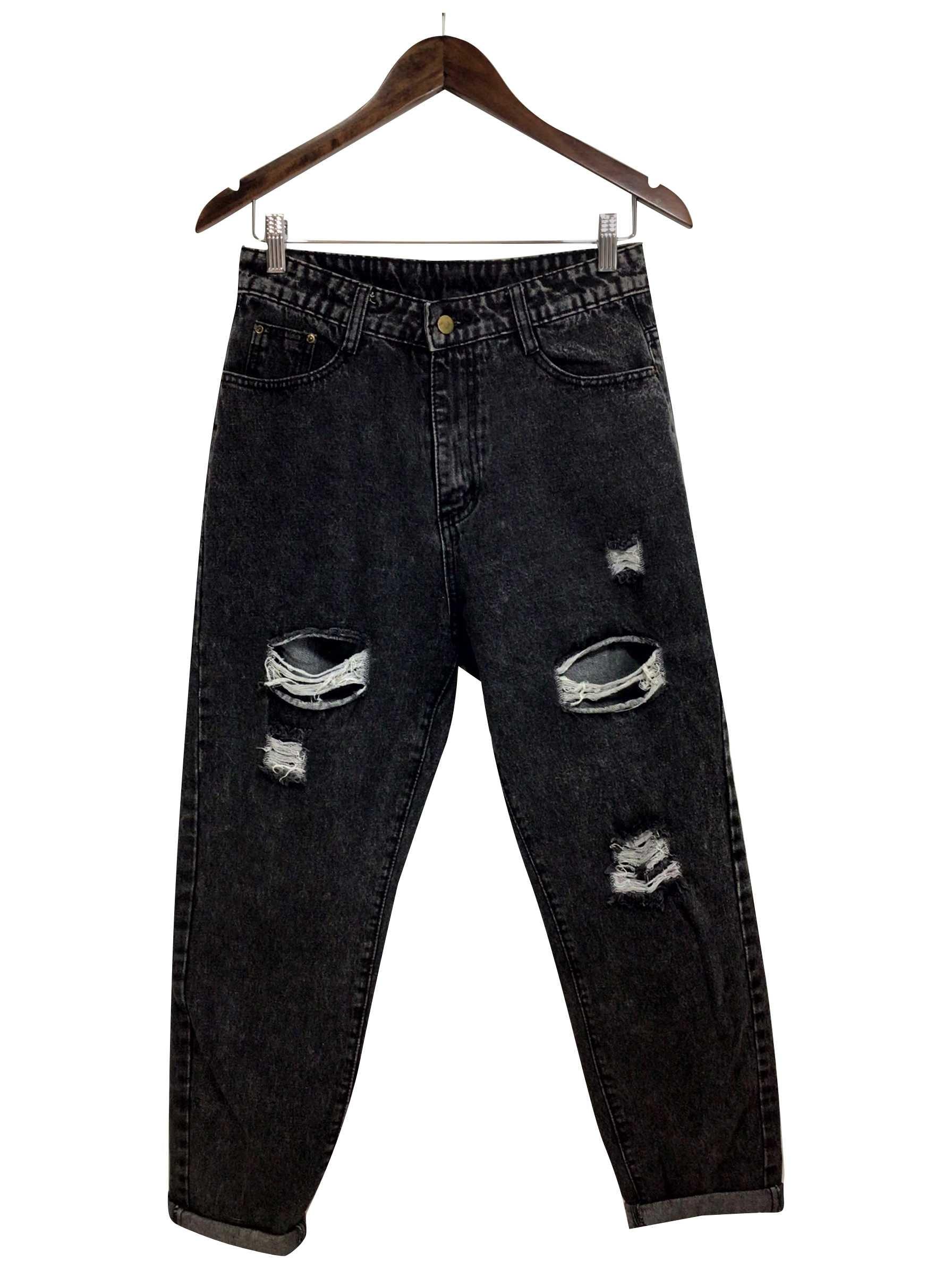 SHEIN Regular fit Straight-legged Jeans in Black - M - Velora