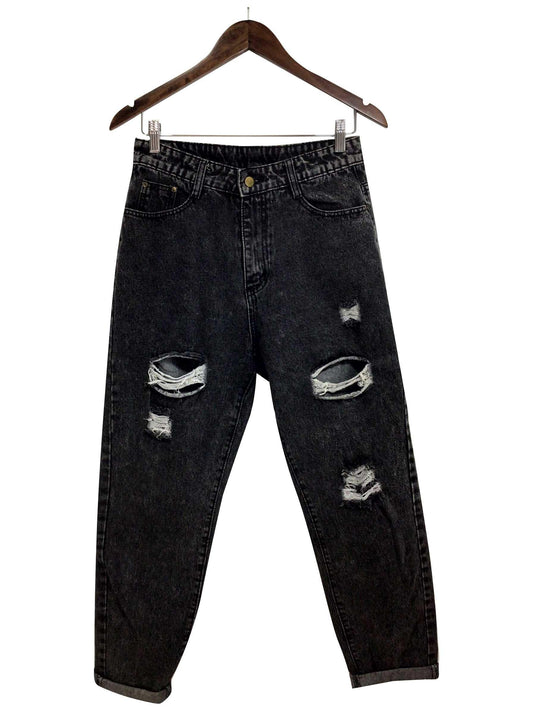 SHEIN Regular fit Straight-legged Jeans in Black - M - Velora