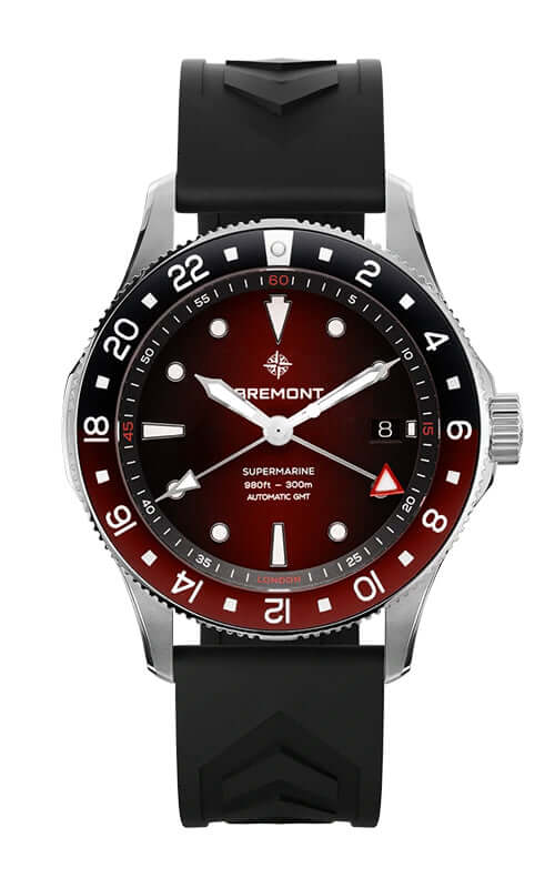 Bremont Supermarine 300M GMT, 'Ember' Red SM40-GMT-SS-RDBK-R-S - Velora