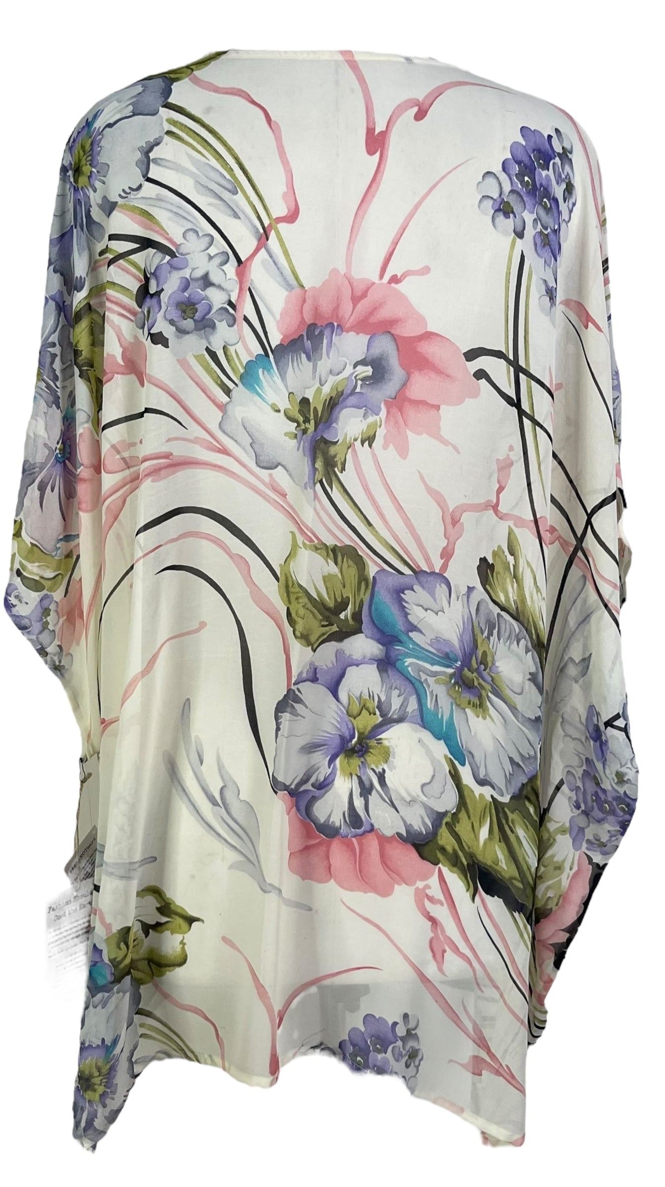 PRG6884 Sheer Avatar Pure Silk Short Kaftan Tunic without Slits - Velora