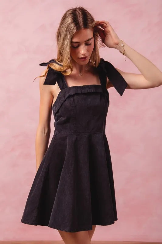SO ME Fit and Flare Washed Gameday Dress - Velora Luxury Fashion
