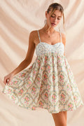 SO ME Mixed Floral Print Sleeveless Mini Dress - Velora Luxury Fashion