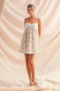 SO ME Mixed Floral Print Sleeveless Mini Dress - Velora Luxury Fashion