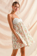 SO ME Mixed Floral Print Sleeveless Mini Dress - Velora Luxury Fashion
