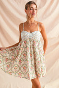SO ME Mixed Floral Print Sleeveless Mini Dress - Velora Luxury Fashion