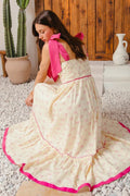 SO ME Ribbon Flowy Maxi Dress with Contrast Trim - Velora Luxury Fashion