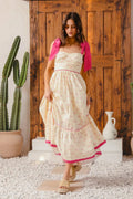 SO ME Ribbon Flowy Maxi Dress with Contrast Trim - Velora Luxury Fashion