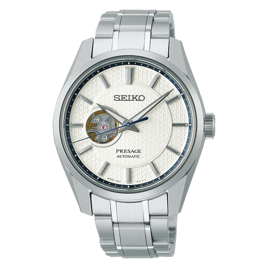 Seiko Presage Sharp Edged Series Open Heart White | SPB309
