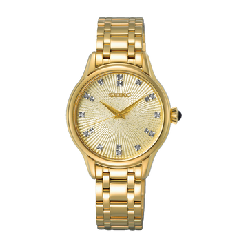 SEIKO Diamond Quartz Gold Ladies | SRZ552