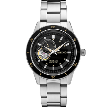 SEIKO Presage Style60s Heritage Open Heart Dial Black | SSA425