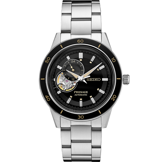 SEIKO Presage Style60s Heritage Open Heart Dial Black | SSA425