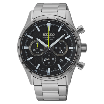 SEIKO Quartz Chronograph Black | SSB413