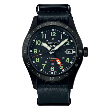 SEIKO 5 Sports Field GMT Black Leather | SSK025K1
