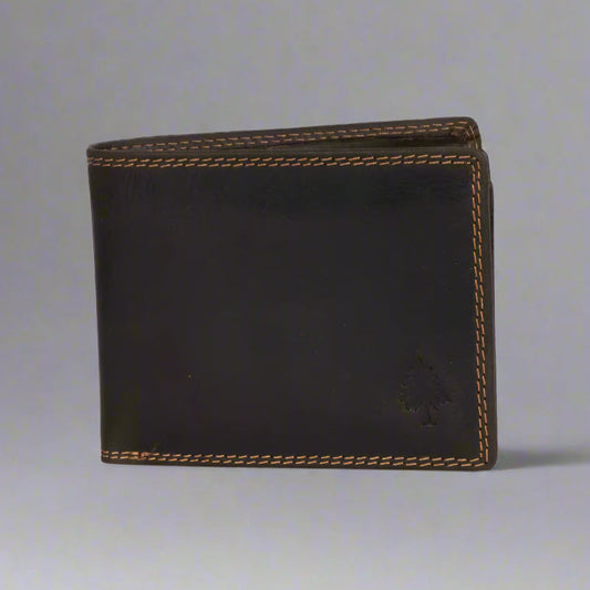 Greenwood Leather Men's Wallet. RFID-Blocking Oil Pull-Up Leather Boutique of Leathers/Open Road