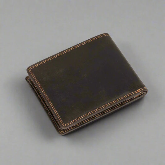 Greenwood Leather Men's Wallet. RFID-Blocking Oil Pull-Up Leather Boutique of Leathers/Open Road