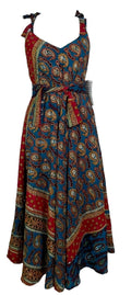STAFF HOLD PRC7675 Avatar Pure Silk Maxi Dress with Belt - Velora Luxury Fashion