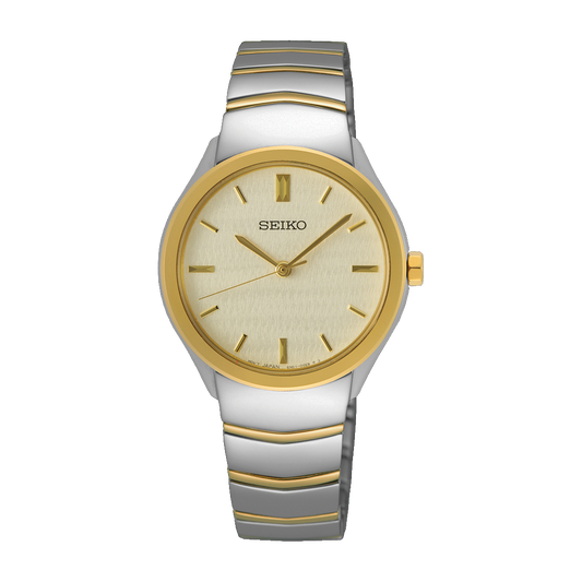SEIKO Discover More Two Tone White Dial Ladies | SUR550P1