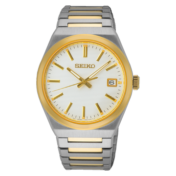 SEIKO Essentials Two Tone White Dial Men | SUR558P1