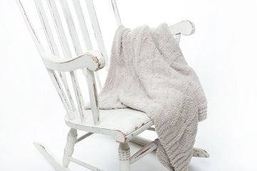 Foggy Dew Cable Knit Toddler Blanket