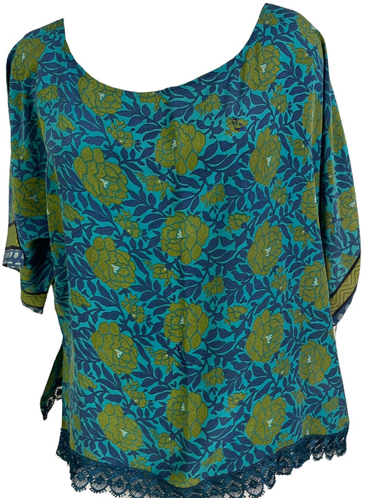 PRC6692 Avatar Pure Silk Side Slit Top - Velora