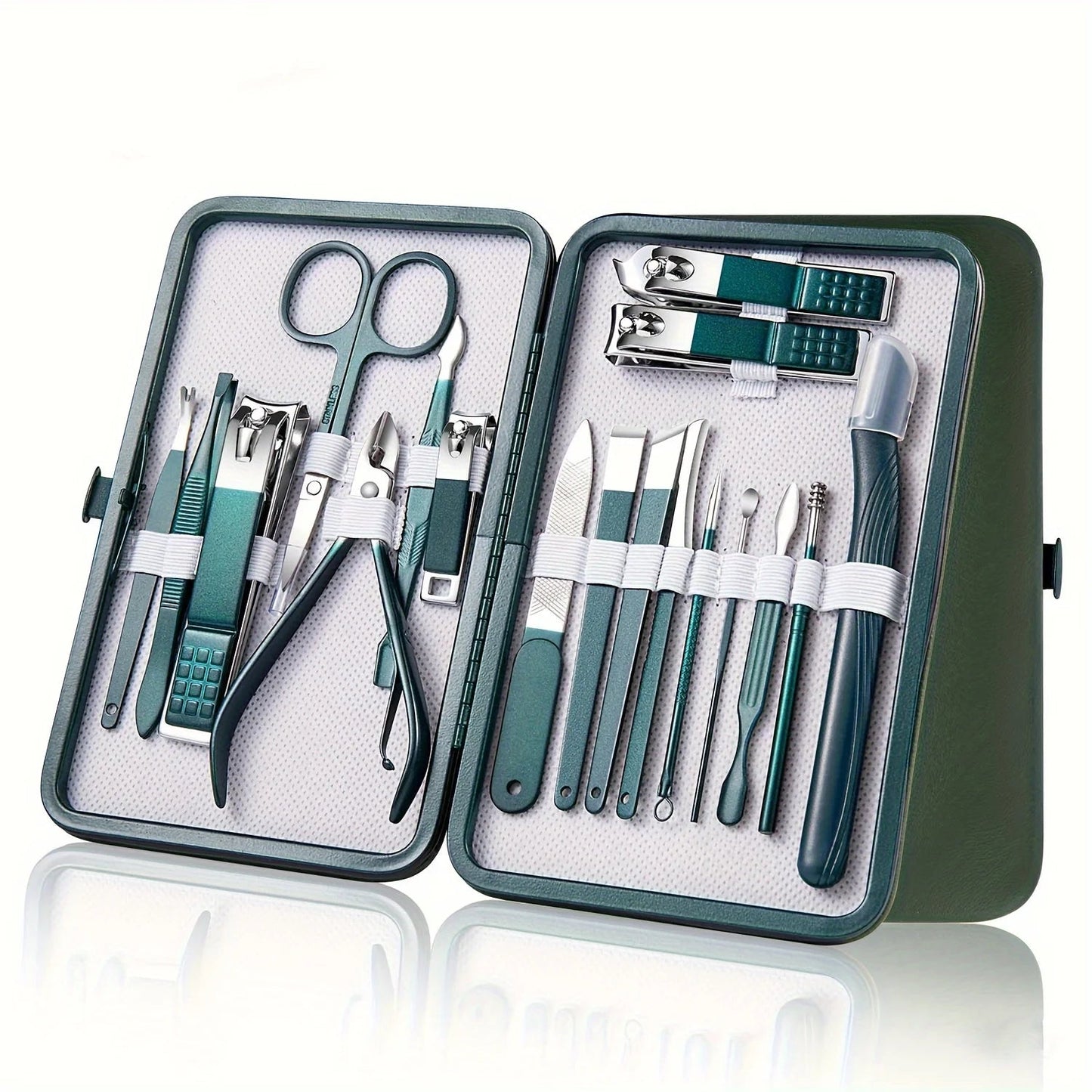 Professional 7/10/12/18 Piece Nail Care Kit Stainless Steel Manicure & Pedicure Set Nail Clipper Set with Travel Case - Velora