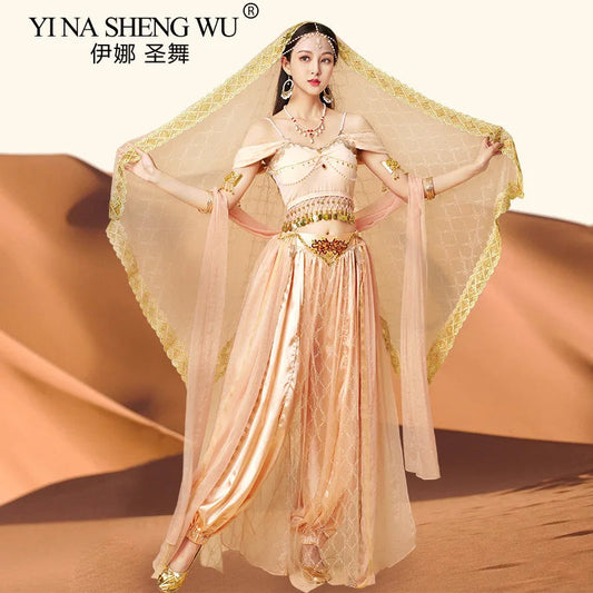 Western Regions Princess Set Dunhuang Dance Belly Dance Bollywood Costume Cosplay Exotic Scenery Indian Dance Performance Set - Velora