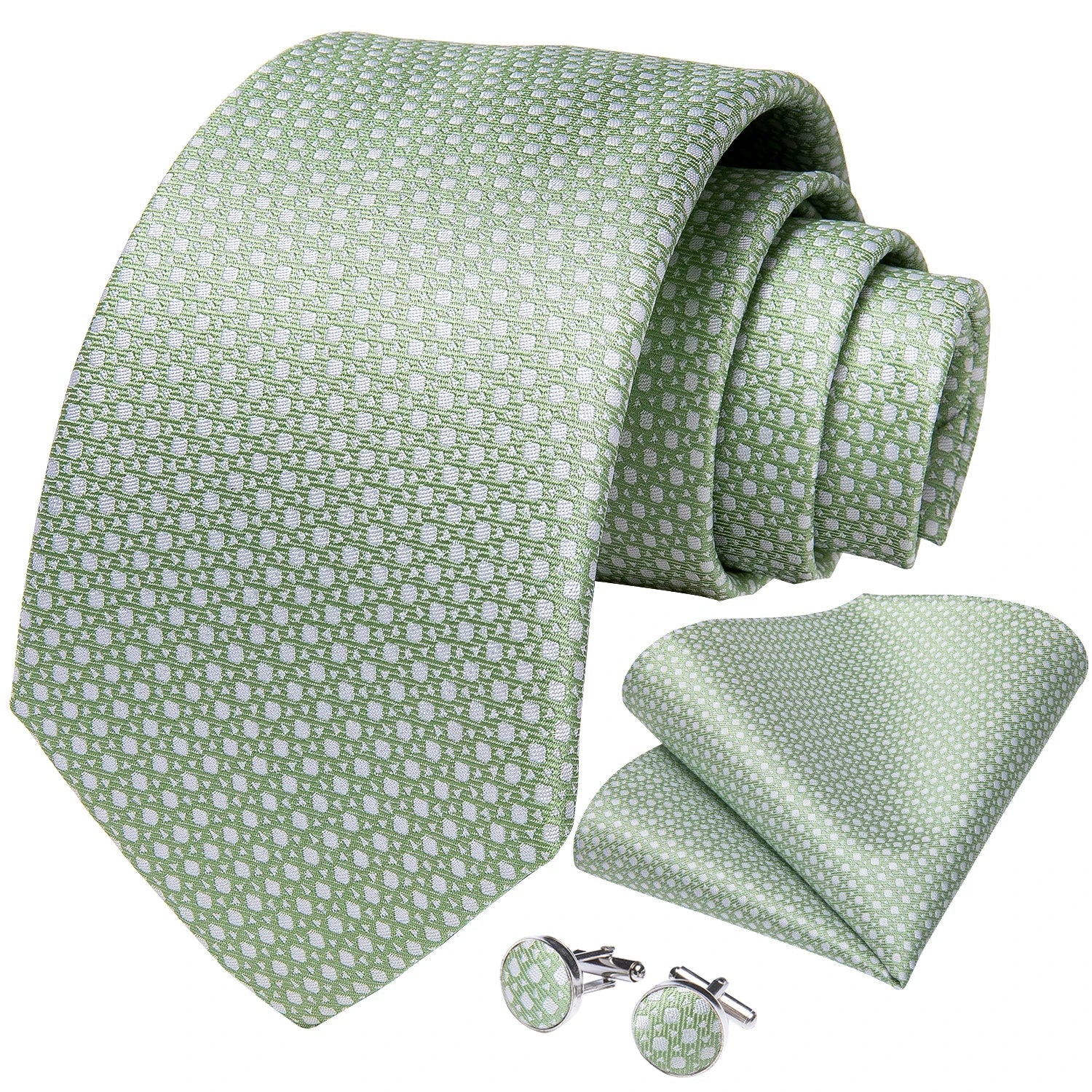 Blue Royal Dot Pliad Mens Tie set with Silver Clip and Ring Business Wedding Party Accessories 8cm Necktie Handkerchief Cufflink Velora