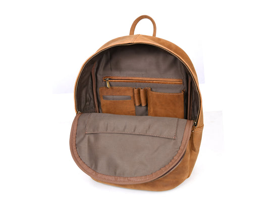 Sahara Leather Travel Backpack - Walnut Brown (BP-52) - Velora Luxury Fashion