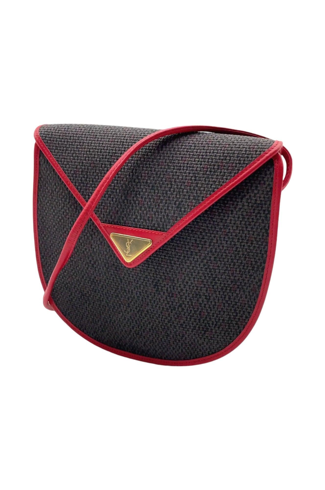 Saint Laurent Pochette Gray /Red Shoulder Bag NS080768 - Velora Luxury Fashion