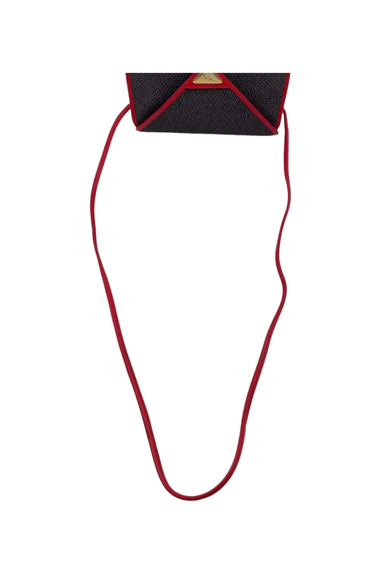 Saint Laurent Pochette Gray /Red Shoulder Bag NS080768 - Velora Luxury Fashion