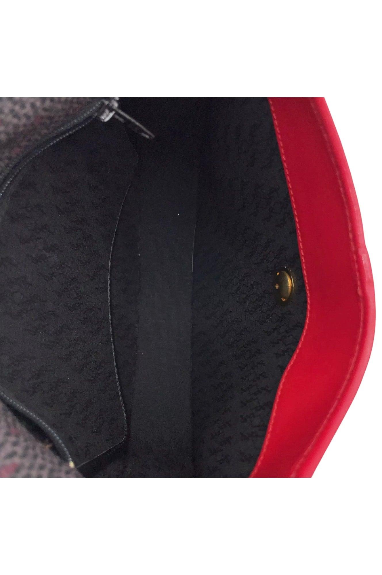 Saint Laurent Pochette Gray /Red Shoulder Bag NS080768 - Velora Luxury Fashion