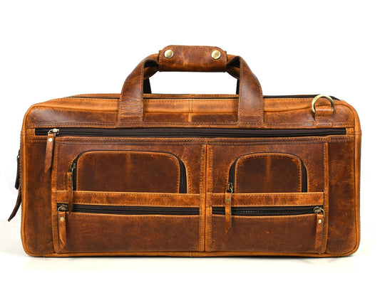 Salerno Leather Chef Knife Case Stress Brown (KR-61) - Velora Luxury Fashion