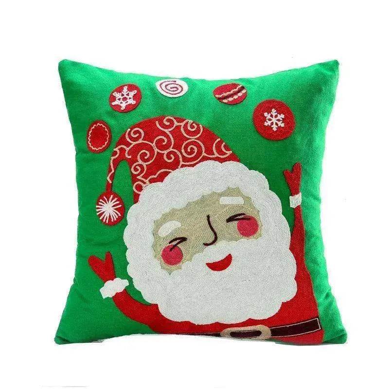 Santa Claus Tree Snowman Sofa Cushion Cover Pillow Case