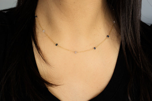 Sapphire Wire Wrapped Layering Necklace - Velora Luxury Fashion