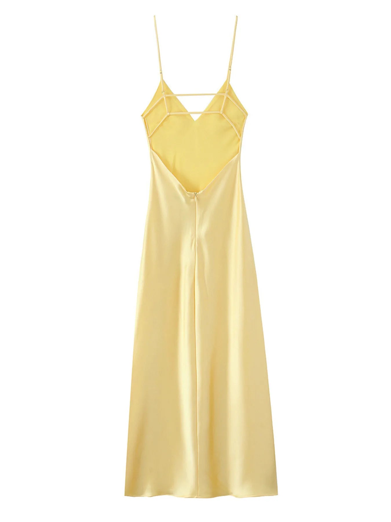 Satin V-Neck Cami Dress - Velora Luxury Fashion