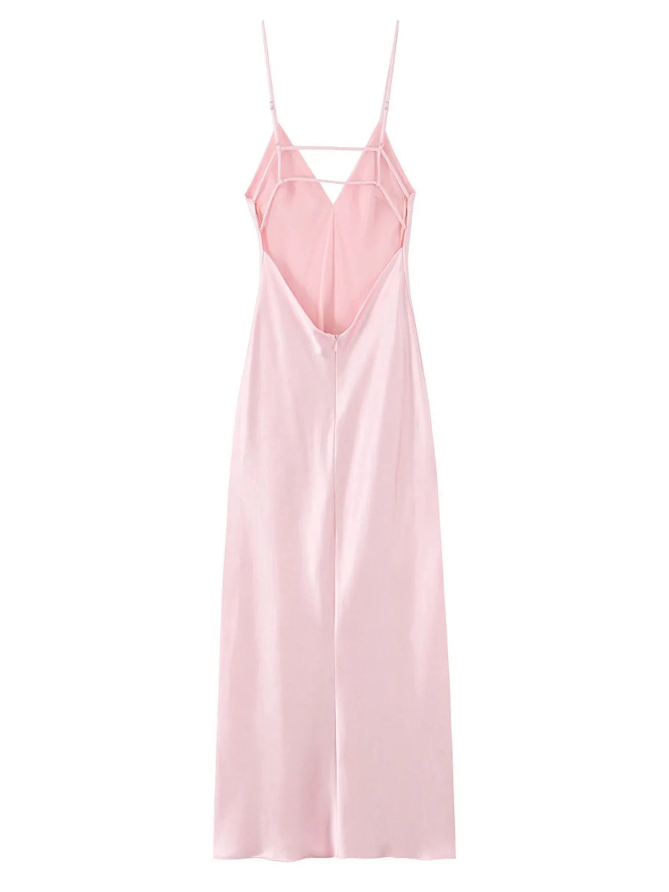 Satin V-Neck Cami Dress - Velora Luxury Fashion