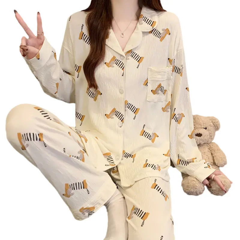 Sausage Dog Japanese Cartoon Pajamas For Women EX-STOCK Canada