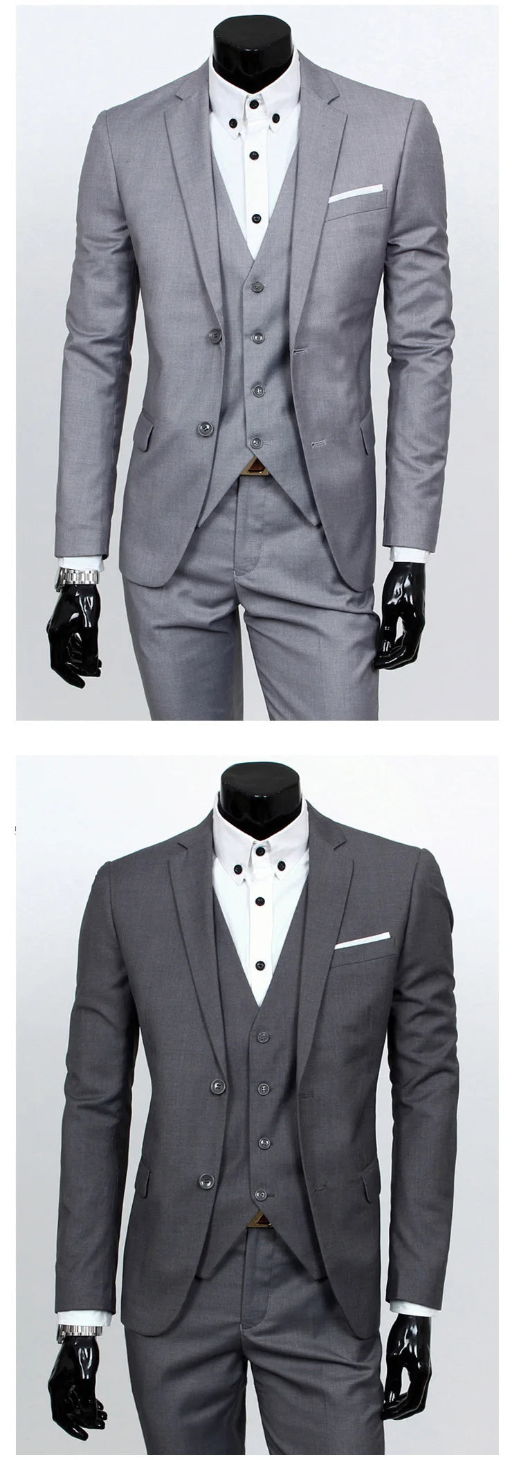 Spring Autumn New Fashion Men's Trendy Slim Business Solid Color 3 Pieces of Suits Sets Single Greasted Blazers Waistcoat Pants Velora